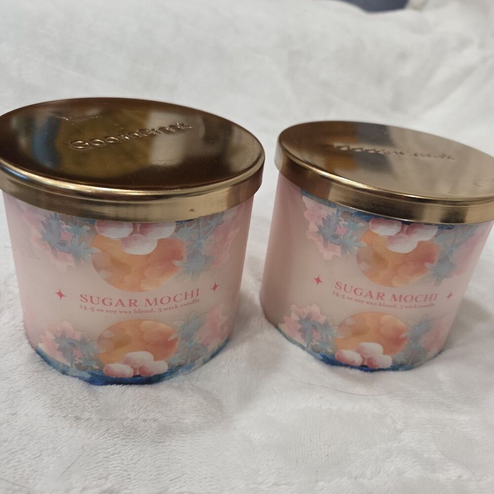 New SET OF 2 Goose Creek Candle Co 3-Wick Candles Sugar Mochi Sugar Wax Blend